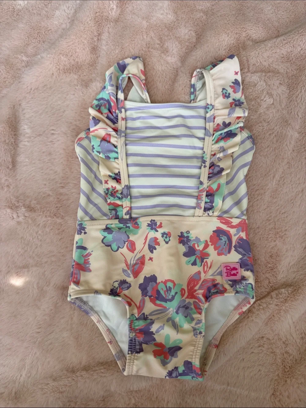 Ruffle Butts Floral Bow Swimsuit 12-18 m